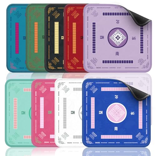 2F22E Mahjong Mat, Noise Reduction Non-Slip Mahjong Mat for Table, 32.4 * 32.4 Inch Mahjong Table Mat for Poker, Board Games Table Mat, Card Games, Tile Games, Dominoes(Purple) - color: Purple