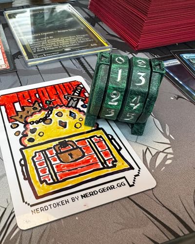 NERD GEAR LifeTrax - MTG Life Counter - Essential MTG Accessories for Magic The Gathering Commander Players - Durable, Sleek, and Professionally Made for TCG, DND, RPGs, and MTG (Midnight Forest)