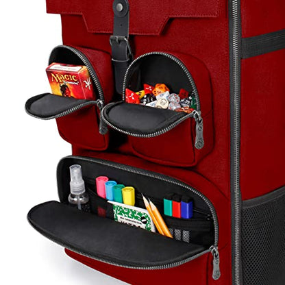 ENHANCE Tabletop Board Game Backpack (Dragon Red) + Board Game Bands - Bundle