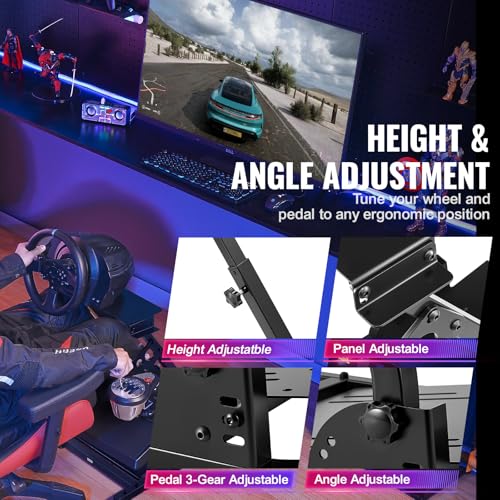 VEVOR G920 Racing Steering Wheel Stand Shifter Mount fit for Logitech G25 G27 G29 G920 G923 Thrustmaster T330TS Mainstream Brands Gaming Wheel Stand Wheel Pedals NOT Included Racing Wheel Stand - size: L-shaped lite