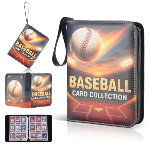 Trading Card Binder, 9-Pocket, Holds 1080 Cards, 120 Pages Side-Loading Card Album, PU Leather, Acid-Free Archival Sleeves, Durable Organizer for MTG, TCG & Sports Cards, Gift for Kids, Boys and Girls - color: 9-Yellowish-white