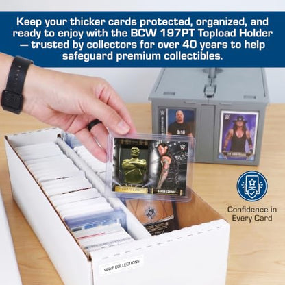 BCW 197 PT. Thick Card Topload Holder - Pack of 10 | Durable Rigid PVC Toploader | Toploaders for Memorabilia, Jersey, Patch, and Relic Cards | Ideal for Collectors and Hobbyists