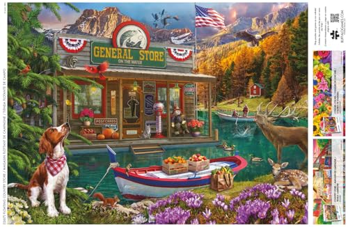 Buffalo Games Lena Country Life Floating Country Store 1000 Piece Jigsaw Puzzle - 26.75 x 19.75 in - Jigsaw Puzzles for Adults - Includes Full Color Poster - Focus & Relaxation