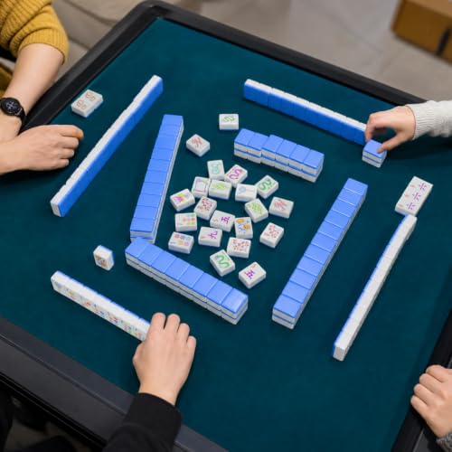 American Mahjong Set, 160 Blue Melamine Tiles (1.2”) - color: A-blue