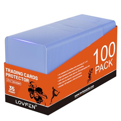 100 Hard Plastic Card Sleeves – 100 Toploads, 35PT Baseball Card Protectors with Bend-Resistant, Rip-Proof Edges for TCG, Sports, Football & Collectible Cards - size: 100 TOPLOADERS