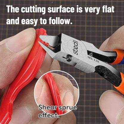 stedi Model Nipper, Sprue Cutter with Ultra-thin Single-Blade and Stiff Spring Hobby Nippers for Gundam Repairing Plastic Model and Miniature Model, Orange | Stiff Spring , Hobby Nippers for Gundam Repairing Plastic Model and Miniature Model - style: Sing