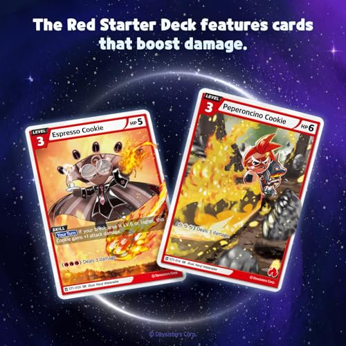 CookieRun Trading Card Game: Starter Deck Red | 2 Player Competitive TCG | 20 Minutes | Includes 60 Cards - style: Red