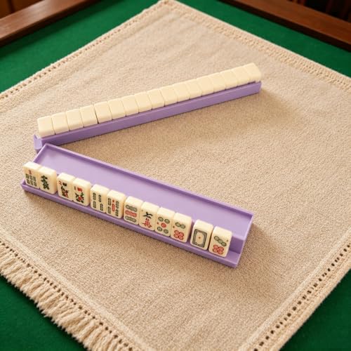 4‑Pack Travel Mahjong Tile Racks – Mini Mahjong Case Holders for Compact Tile Sets, Portable Mahjong Accessory Se (Yellow) - color: Yellow