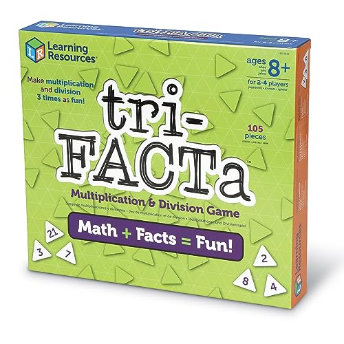 Learning Resources Tri-FACTa Multiplication & Division Game - Math Manipulatives, Kid Montessori Board Games, Classroom Must Haves, STEM Number Cards, Critical Thinking, Back to School, Kids Gifts | Math Manipulatives, Kid Montessori Board Games, Classroo