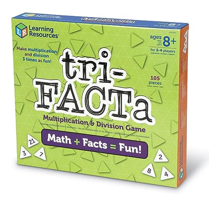 Learning Resources Tri-FACTa Multiplication & Division Game - Math Manipulatives, Kid Montessori Board Games, Classroom Must Haves, STEM Number Cards, Critical Thinking, Back to School, Kids Gifts | Math Manipulatives, Kid Montessori Board Games, Classroo