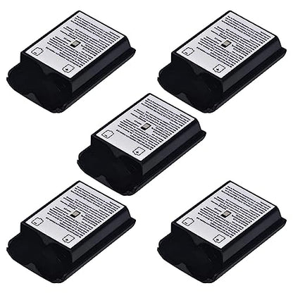 5 Pack Battery Pack Cover for Xbox 360 Wireless Controller, Replacement Battery Pack Cover Shell Case for Xbox360 (Black)