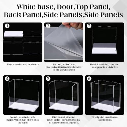 Junkin 6 Pack ETB Acrylic Case Compatible with Elite Trainer Box ETB Protector Case Stackable Storage Boxes Containers for Display Collectibles Cosmetic Figures Game Cards