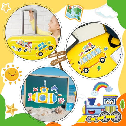 Vehicle Stickers for Kids, Make a Face Sticker, Make Your Own Car Sticker | 24 Sheets Train, Airplane, Boat Stickers for Toddlers, Brithday Party Supplies Classroom Teacher Reward - style: Car