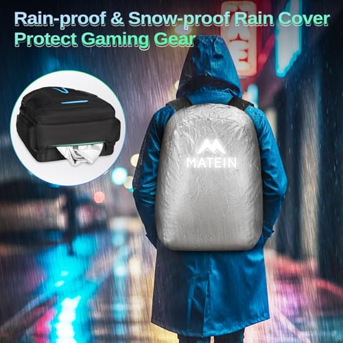 MATEIN 18 inch Gaming Laptop Backpack with Thick Padded Laptop Compartment | Anti Theft, Extra Large Backpack with Rain Cover, Waterproof Travel Bag, Tech Organizer Gaming Accessories