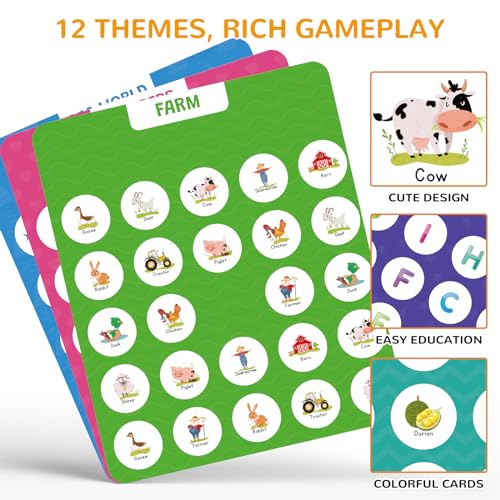 Memory Matching Game for Kids, Travel Toys for Toddlers Boys Girls Ages 3-5 | Plane Activities for Toddlers, Road Trip Essentials for Airplane, Car, Camping, Christmas Birthday Gifts for Ages 3 4 5 6 7 8