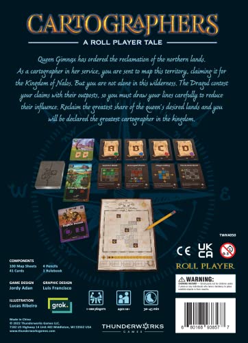 Cartographers Board Game | Award-Winning Game of Map Drawing | Strategy Flip and Write Family Game of Fantasy Cartography | 30-45 Minutes for 1-99 Players Ages 10+ | Thunderworks Games - style: Cartographers
