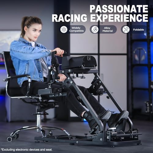 Marada Wheel Stand and Flight Sim Stand Compatible with Thrustmaster HOTAS WARTHOG, Logitech G25 G27 G29 G920 Adjustable Foldable Wheels,Pedals,Throttle,Joystick not Included