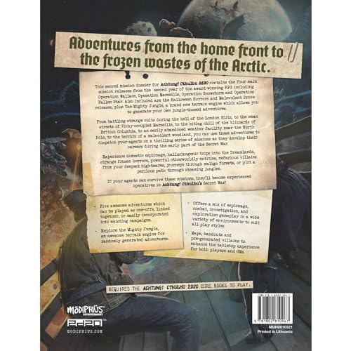 Modiphius Entertainment: Achtung! Cthulhu 2d20: Mission Dossier 2 - The Dark Beyond - Expansion Hardcover RPG Book - style: Dossier 2