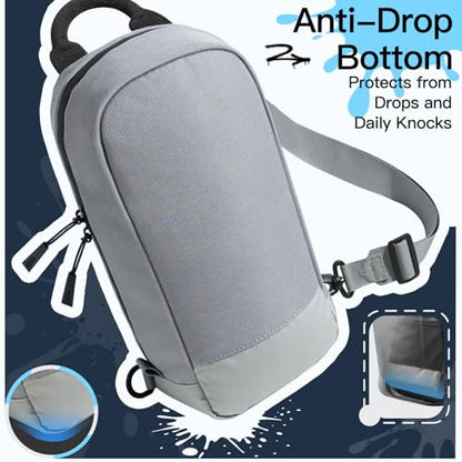 JETech Sling Bag for Nintendo Switch 2/Switch OLED/Switch Console, Grey | Crossbody Carrying Design, 8 Game Card Slots, Large Storage Capacity, Travel-Friendly Organization - color: Grey