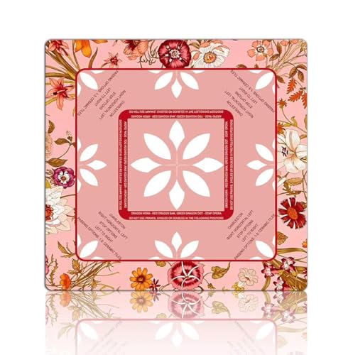 Mhajong Mat for Table 31.5x31.5 Inch, No-Crease, Anti-Slip, Noise-Reducing American Mahjong Mat, Neoprene Mahjong Table Mat for Poker, Card, Board (Pink) - color: Pink