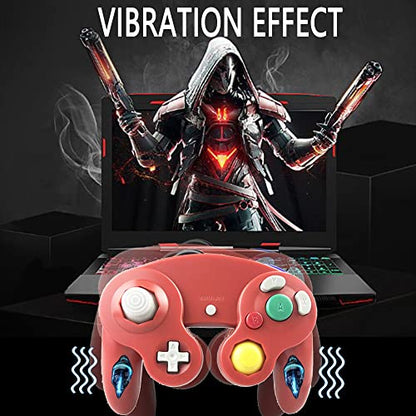Reiso Classic NGC Wired USB Controller for Windows PC MAC (Red) - color: Red