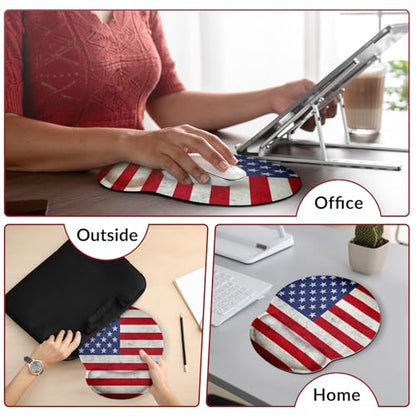 KONVINIT Ergonomic Mouse Pad with Wrist Rest, Small Mousepad with Non-Slip Rubber Base and Smooth Surface, Beach Mouse Pads for Desk, Office Desk Accessories - color: Flag