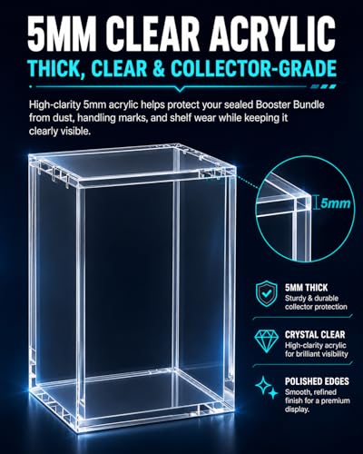 Booster Bundle Case for Perfect Order, Ascended Heroes & Chaos Rising | Custom-Fit for The New Taller Sealed Booster Bundle Format, Not Compatible with Standard-Height Booster Bundles, Case Only - size: Acrylic Case for New Booster Bundle