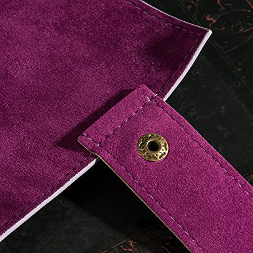 Cusdie 2 in 1 Dice Rolling Mat & Zippered Dice Holder DIce Tray- Compatible with DND Polyhedral Dice (Light Purple) - color: Light Purple