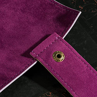 Cusdie 2 in 1 Dice Rolling Mat & Zippered Dice Holder DIce Tray- Compatible with DND Polyhedral Dice (Light Purple) - color: Light Purple