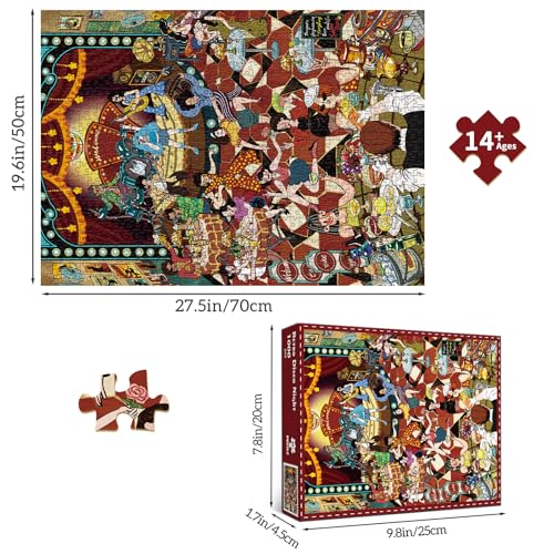 HUADAD Puzzles for Adults 1000 Pieces,1000 Piece Puzzles for Adults,Gift-Retro Disco Nightclub,Family Party Jigsaws Puzzles Game,Letter Partition Puzzles,1000 Piece Puzzle - color: Retro Disco Nightclub