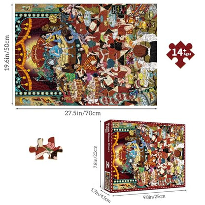 HUADAD Puzzles for Adults 1000 Pieces,1000 Piece Puzzles for Adults,Gift-Retro Disco Nightclub,Family Party Jigsaws Puzzles Game,Letter Partition Puzzles,1000 Piece Puzzle - color: Retro Disco Nightclub