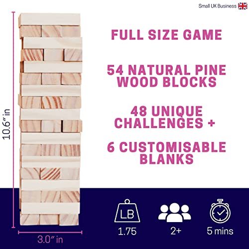 Drinking Game - 21+ Ultimate Pregame Drink Tower for Parties - Adult Party Game with 54 Blocks | Funny Drunk Game for Game Night, Bachelorettes, Couples and 21st Birthday Gift