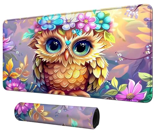 Owl Flowers for MTG & TCG Playmat Mouse Pad,BFDHGQZC 24" x 14" Game Mat for MTG/RPG/CCG Trading Card Game Playmats Table Mat Perfect for Card Games Video Games Computer Office - color: Owl Flowers, size: 60*35cm