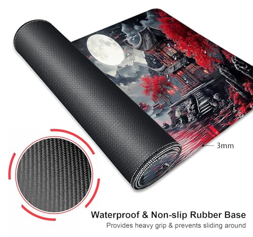 Large Mouse Pad, Desk Mat Computer Keyboard Pad Non-Slip Rubber Base Waterproof with Stitched Edges for Laptop Gaming, Office & Home 31.5 x 11.8 Inch (XL-14) - color: Xl-14