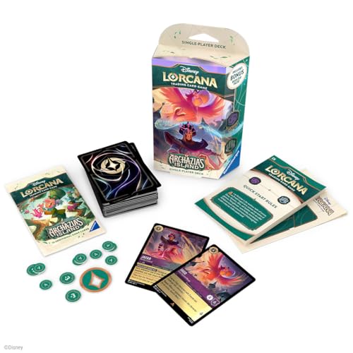 Ravensburger Disney Lorcana TCG: Archazia's Island Single-Player Starter Deck - Amethyst & Steel | Engaging Gameplay | Over 200 Original Disney Artworks | Ideal for Ages 8+