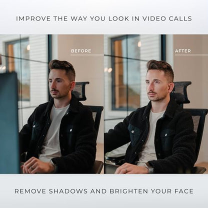 HumanCentric Premium Video Conference Lighting for Video Calls, Zoom | HighBeam Pro LED Webcam Light for Zoom Meetings & Streaming, Upgrade Monitor Ring Light with dual Video Conference Light