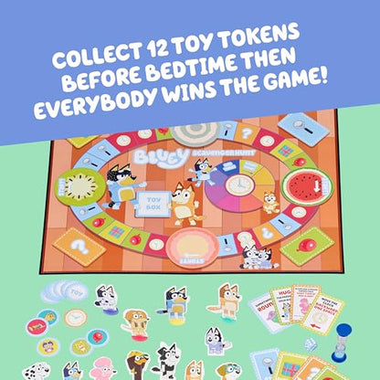 Bluey Scavenger Hunt Board Game, Cooperative Play with 4 Exclusive Mini-Figures, Indoor Games for Kids Ages 5+, Fun Toy Token Collecting Game | Collect 12 toy tokens as a team with Bluey, Bingo, Bandit & Chilli minis; family game for kids ages 3+ - style: