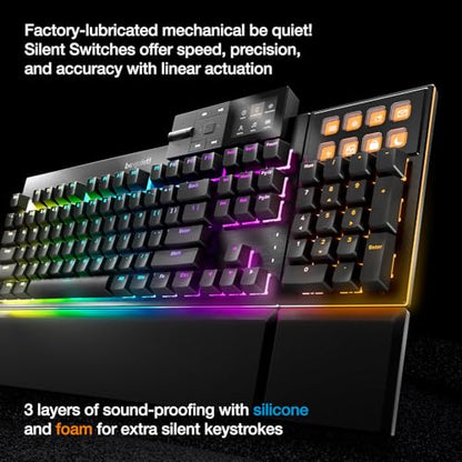 be quiet! Dark Mount Mechanical Keyboard and Dark Perk Ergo Wireless Gaming Mouse Bundle – Hot-Swappable Numpad, Display Keys, Silent Linear Switches, 32,000 DPI Sensor, up to 110 Hours Battery Life