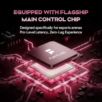 x FURYCUBE 68% Mechanical Gaming Keyboard with RGB Backlit, Wired Keyboard Volume Knob PBT Keycaps,Pre-lubed Linear Switches, Hot-Swap Creamy Keyboard, for FPS Games(White+Pink) - color: White+Pink