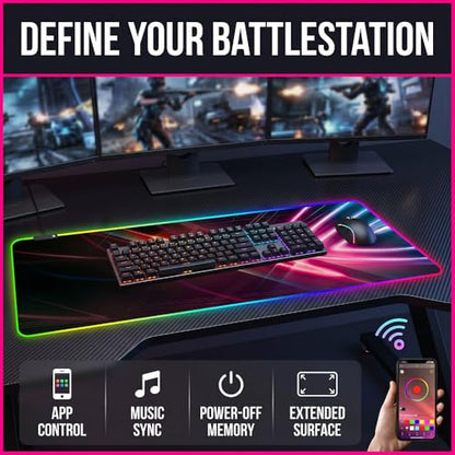 Gaming Led Luminous Mouse Pad, RGB Keyboard Pad, Non-Slip Mouse Pad, Computer Accessories - color: ROG4