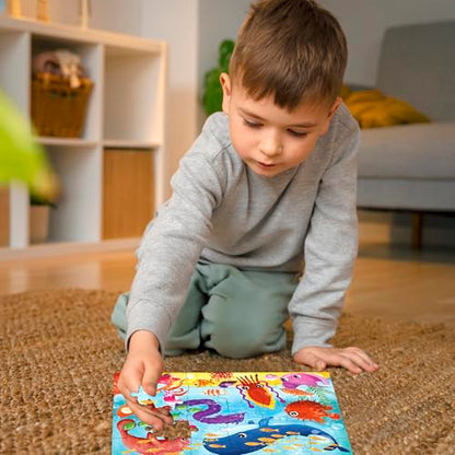 30 Piece Puzzles for Kids 3-5 - 4 Jigsaw Kids Puzzles Ages 2-4 | Animal Learning Jigsaw Puzzle for Kids 4-6 Years Old - Educational Toys for Toddlers Boys and Girls - color: Domestic & Wild Animals