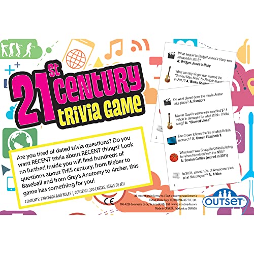 21st Century Trivia Game - Party Game - Family Game - Travel Game - Fun and Easy to Play - 1200 Trivia Questions - for 2 or More Players - Ages 12+