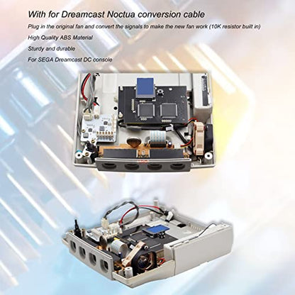 Cuifati 3D Print Console Fan Mount Kit, Mini Brushless Cooling Fan Bracket for DC Gaming Console, Compatible with x10 5V Fans, Silent with GDROM Emulators
