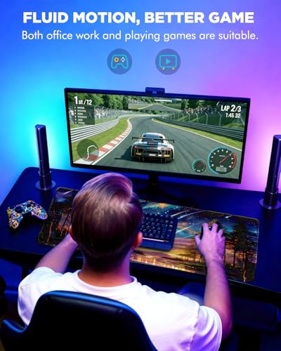Mouse Pad, Desk Mat, 31.5x11.8in Large Mousepad, Meteor | Desk Pad with Stitched Edge & Rubber Non-Slip Bottom, Gaming Mouse Pad, Extended Mousepad for Home, Office - color: Meteor