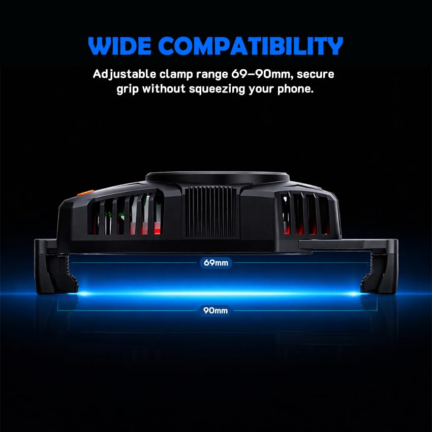 Portable Slim Phone Cooling Pad, USB Low Noise Phone Cooler Mat for iPhone Android Samsung, Non-Slip Heat Dissipation Pad for Gaming Travel Car Desk Video Calls