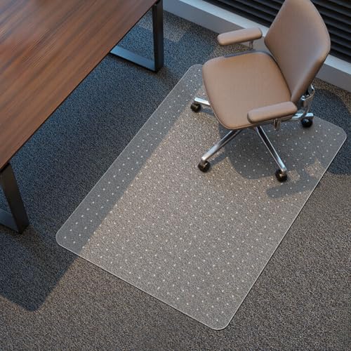 Kuyal Office Chair Mat for Carpet, Clear Heavy Duty Computer Chair Mat | 36''x48'', Under Desk Protector Carpeted Floors Mat, Easy Chair Movement,Ship Flat - color: Clear, size: 36" X 48"