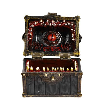 DND Mimic Chest Dice Storage Box, Small D&D Dice Case Mimic Box | Resin Material, D&D Dice Box, Funny Dice Box, Holds 2 Polyhedral Dice Sets, DM Gift, for Dungeons and Dragons Tabletop Games
