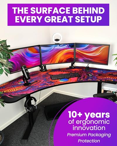 Arozzi Arena Angelo Gaming Desk Pad Crawling Chaos | Desk-Wide Microfiber, 88.6 x 28 in, Anti-Slip Rubber Base, Water-Resistant, Machine Washable - color: Angelo Crawling Chaos