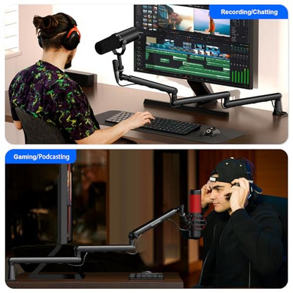 Microphone Arm,Aokeo AK-55i Desk Low Profile Adjustable Mic Boom Arm Stand,Suitable For Blue Yeti,Snowball iCE, HyperX QuadCast,SoloCast,Elgato Wave,Etc - color: AK-55i