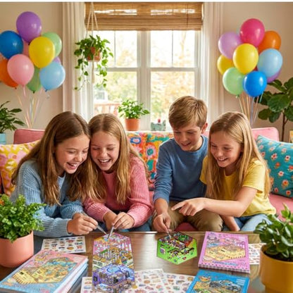 4 Sticker Books,32 Sets (1200+) DIY 3D Scene Stickers for Kids & Adults | Make Your Own Cute Kawaii Mini House & Room Scenes with Sticker Craft Book, Creative DIY Designs, Fun Gift for Kids & Adults - style: 4 Books – Girl Dream Town